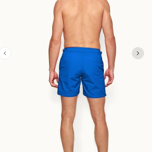 Orlebar Brown Bulldog Mid Length Swim Short In Navy Blue Pockets Sz 36 - Picture 2 of 11